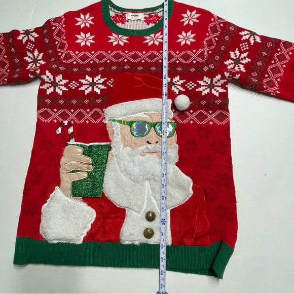 Holiday Time Santa Sweater. Men’s size Medium (38-40). Pre-owned. Cup pocket. - Picture 11 of 12